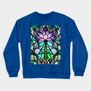 Stained Glass Lotus Flower Crewneck Sweatshirt